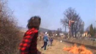 Požár po průjezdu parního vlaku  Grass fire from the steam train [upl. by Ablasor]