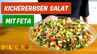 Unglaublich lecker amp frisch Ein gesunder Salat der Dich satt macht KichererbsenFetaSalat [upl. by Nanete]