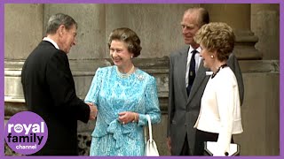 On this day  14 June 1989 The Queen Granted Ronald Reagan Honourary Knighthood [upl. by Mehalek540]