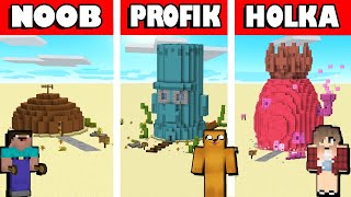 NOOB vs PRO vs HOLKA STAVÍ SPONGEBOB DOMY V MINECRAFTU [upl. by Savdeep838]