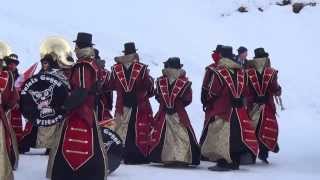 Lauberhorn ski race 2014 Wengen Patrouille Suisse carnival music [upl. by Adnolaj43]