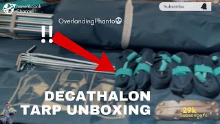 Decathlon Tarp unboxing  Quechua camping tarp MH100 Blue decathlon quechua overlandingphantom [upl. by Enyrehtak]