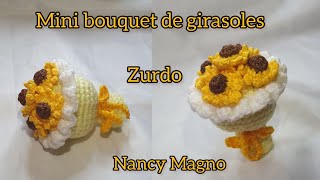 ZURDO COMO TEJER UN BOUQUET DE GIRASOLES A CROCHET 🌻🌻🌻🌻🌻 [upl. by Akinod]