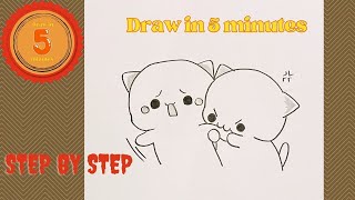 cute drawing  how to draw cats  how to draw for beginners step by step [upl. by Silera]