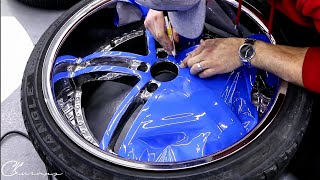 15 minutes How To Wrap Wheel Faces Like A Pro Using Gloss Riviera Blue To Match The Car [upl. by Sakiv]