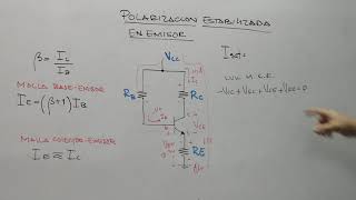 TRANSISTOR POLARIZACIÓN ESTABILIZADA EN EMISOR [upl. by Sllew]