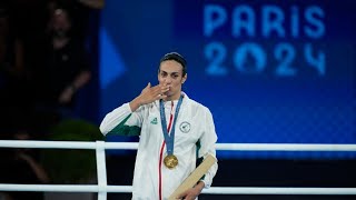 Controversial boxer Imane Khelif wins gold medal at the Paris Olympics [upl. by Bohrer627]