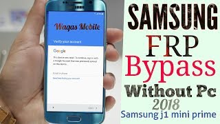 Samsung j1 mini prime Frp bypass Without Pc 1000 Working j106fj106h 2018 by waqas mobile [upl. by Massiw]