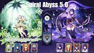 Spiral Abyss 50 Nahida Hyper Burgeon x Raiden Overload  Genshin Impact [upl. by Donadee]