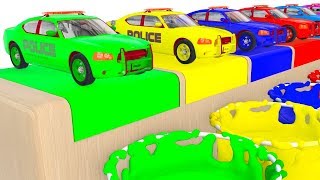 colors Police Cars for Kids and Fun Learning Vehicles 3D Cartoons for Children Video [upl. by Barrington]