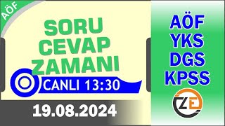 AÖF 19 08 2024 Canlı  Soru Cevap Zamanı  Açıköğretim DGS KPSS YKS Tercih [upl. by Richer484]