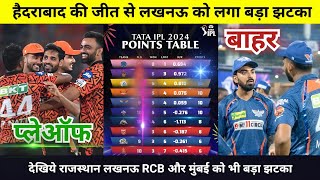 IPL Points Table 2024 Today 9 May  Lucknow Hyderabad after match points table  IPL 2024 [upl. by Hertzfeld]