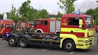 GROSSBRAND BEIM GOLFCLUB  LAGERHALLE IM VOLLBRAND  GROSSALARM EINSATZKRÄFTE KREIS METTMANN [upl. by Ermentrude]