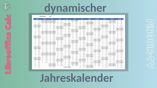 Jahreskalender mit libreoffice calc erstellen [upl. by Lyell]