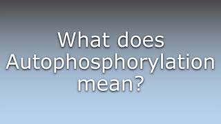 What does Autophosphorylation mean [upl. by Odysseus]