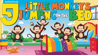 quot🎶 Five Little Monkeys Jumping on the Bed A Fun amp Entertaining Nursery Rhyme Adventure 🐒🎉quot [upl. by Eirol]