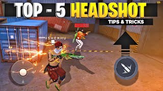 TOP5 New  HEADSHOT TRICKS  in Free fire  SECRET  ONETAP  TRICK quot ONLY RED NUMBER quot [upl. by Nylac]