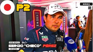 Declaraciones de Checo Pérez Tras Clasificar P2  Gran Premio Japón 2024 [upl. by Baxy622]