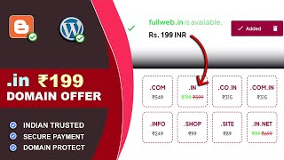 in Domain 😱 only ₹199  Cheapest Domain  Promo Code 😵 Top Level Domain Offer [upl. by Rao670]