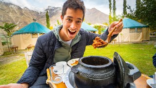 Pakistani Food in HUNZA GilgitBaltistan  AMAZING 200 Year Old Stone Pot Curry [upl. by Nagyam905]