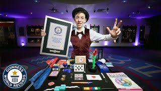 Genius Teenage Magician Performs 28 Tricks in 60 Seconds  Guinness World Records [upl. by Hobbie627]