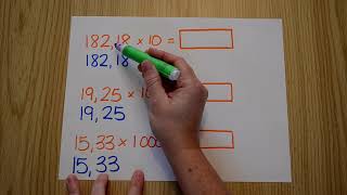 Mathématique  multiplier des nombres décimaux par 10 100 1 000 [upl. by Judi706]