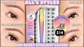 VIRAL NO GLUE PRESS ON LASHES TRYING ALL STYLES OF KISS imPRESS FALSIES [upl. by Cara]