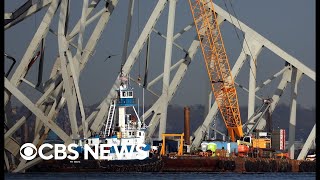 Close look at complex Baltimore collapse site cleanup operation [upl. by Eirahcaz]