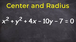 How to find the center and radius of a circle in standard form [upl. by Mccarthy]