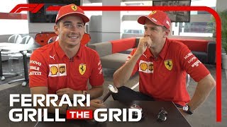 Ferraris Charles Leclerc and Sebastian Vettel  Grill The Grid 2019 [upl. by Arnuad]