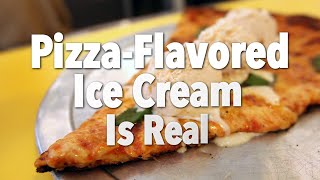 Pizzaflavored ice cream is real and heres where you can get it [upl. by Kcarb]