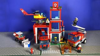 Lego Firefighters save the barbecue  60320 City Fire Station  Brick Stopmotion for kids [upl. by Adnohsor]