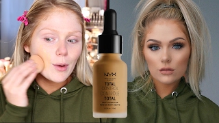 NEW NYX TOTAL CONTROL DROP FOUNDATION FIRST IMPRESSIONS REVIEW amp DEMO [upl. by Rafaello]