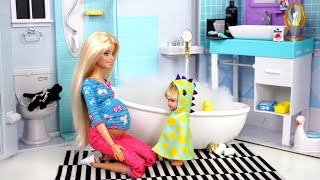 Barbie Family Toddler Evening Routine  Playground amp Bedtime [upl. by Amitaf213]