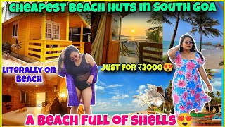 CHEAPEST BEACH HUT IN GOA ₹2000 😍 Best Beach Hut in Benaulim Beach  South Goa Tour  Goa Vlog 2024 [upl. by Romalda538]