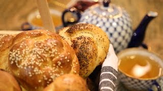 How To Bake Sweet Bread Rolls Challah Bread Recipe by Heghineh [upl. by Eilrahs]