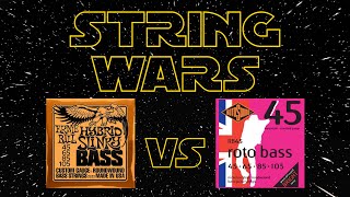 STRING WARS EP3  EB SLINKY vs ROTO RB45  JAZZ BASS [upl. by Amilb]