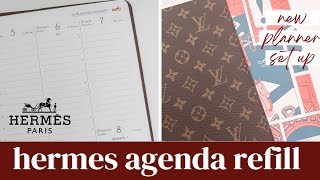 NEW Hermes Semainier 2023 Agenda Refill Unboxing amp Set Up in Louis Vuitton Agenda Cover [upl. by Best]