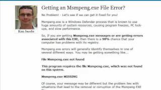 Msmpengexe Error Fix  Msmpengexecom [upl. by Aneeg]