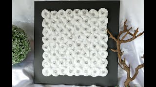 DIY moderne Keilrahmendeko aus Wattepads – einfach – DIY modern stretcher decoration – cotton pads [upl. by Swanhilda]