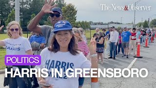 Thousands line up to see Kamala Harris in Greensboro [upl. by Diarmit]