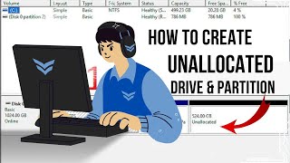 How To Create a Hard Disk Partition From Unallocated Space [upl. by Eenet]