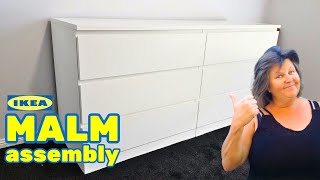 How to assemble the Ikea MALM 6 drawer dresser [upl. by Amahs]