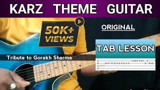 Karz Theme Guitar  TAB LESSON [upl. by Hedveh799]