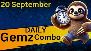 Gemz Daily combo Today 20 September  Gemz Daily Combo cards  Gemz Daily Combo Today [upl. by Steinke]