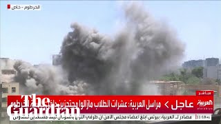 Sudan blast in Khartoum caught on live TV [upl. by Yendirb]