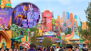 NEW Zootopia Themed Land  Dark Ride amp Land Tour  Shanghai Disneyland 2024 [upl. by Tyra]