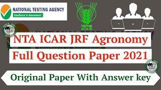 ICAR JRF Agronomy Question Paper 2021 solved II NTA ICAR JRF Agronomy Question Paper 2021 Solved [upl. by Kcerred543]