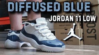 Air Jordan 11 Retro LOW Diffused Blue Review amp On Feet [upl. by Erminie]