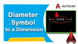 How to apply diameter symbol to a dimension in AutoCAD [upl. by Elvira213]